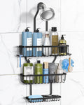 MSAICOE Shower Caddy Hanging - Never Rust Shower Hanging Organizer - Aluminum Over the ShowerHead