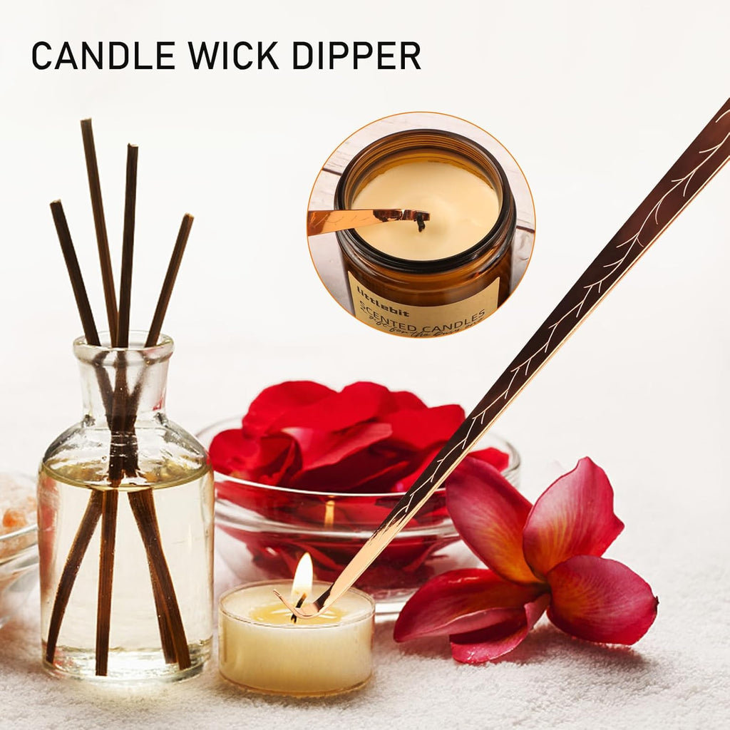 4 in 1 Elegant Candle Accessory Set, Rechargeable Lighter, Candle Wick Trimmer Cutter, Candle