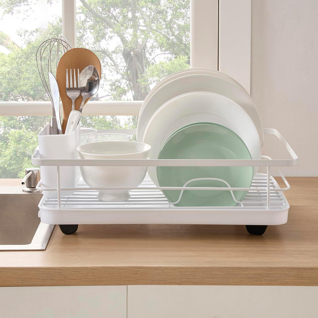 Dish Drying Rack 3 Piece Dish Drainer with Drainboard Set for Kitchen Counter – Dish Rack with