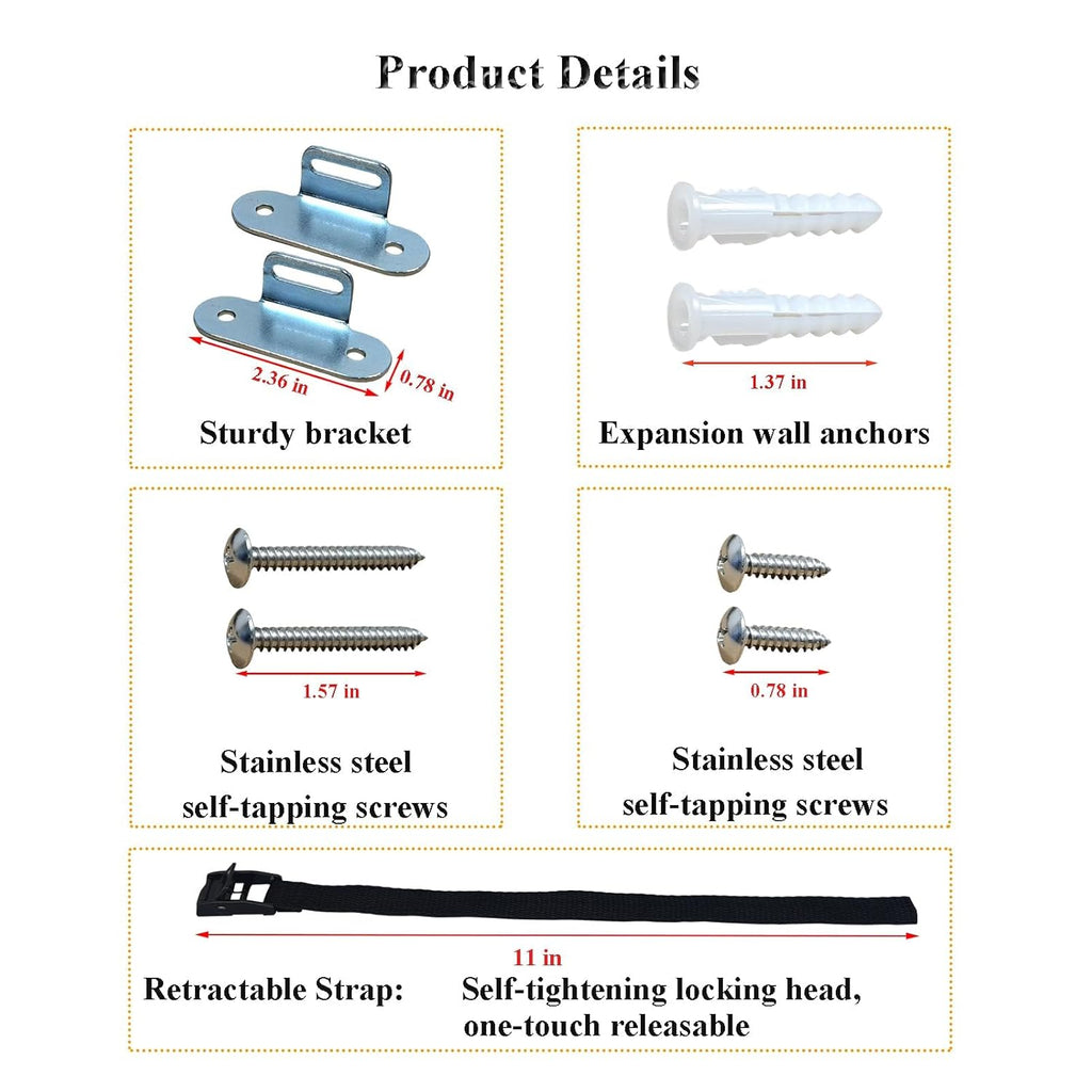 Furniture Anchors for Baby Proofing(2 Sets),Anti Tip Furniture Anchors,Furniture Wall