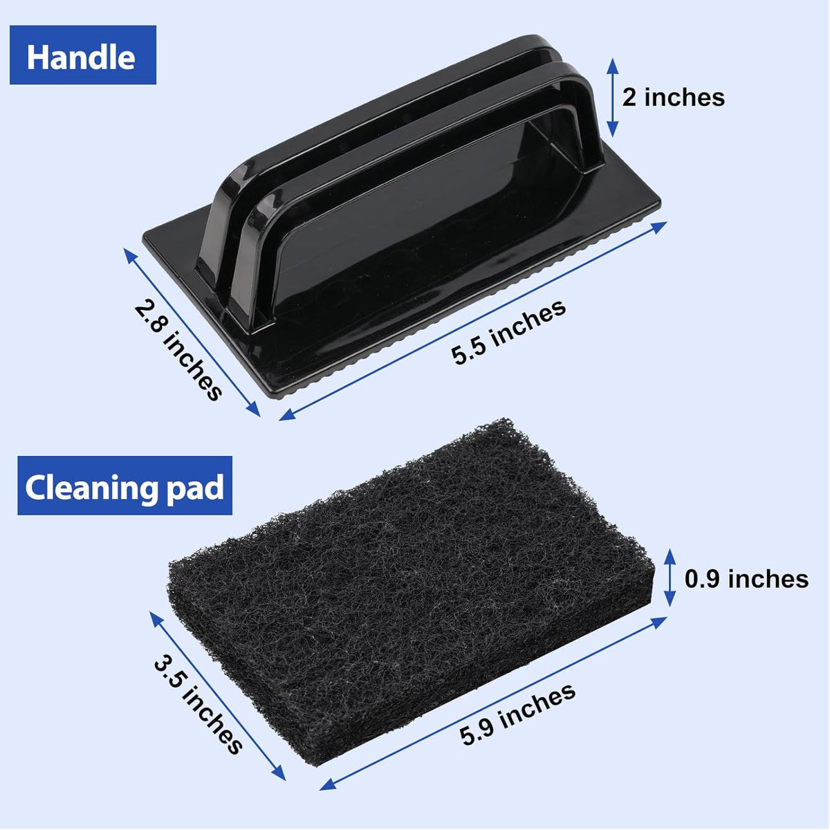 Skylarlife Scouring Pad Brush Cleaning Scrub with Handle Abrasive Pad for Grout Tile Shower and