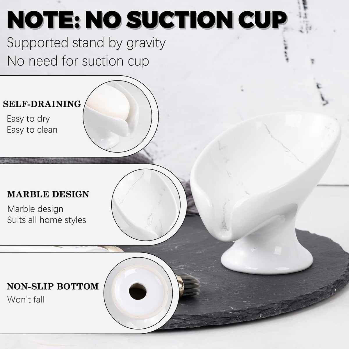 Soap Dish Set, Self Draining Bar Soap Holder for Bathroom Sink, Leaf Shaped Drainage Soap Dish