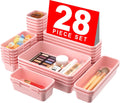 A-LuGei 【28PCS】 Drawer Organizer, Bathroom Organizers and Storage, Makeup organizer, Desk drawer