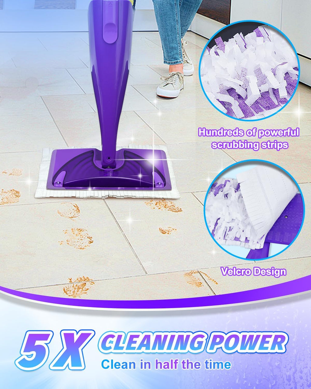 Replacement Mop Pads Refills 20 Pack for Swiffer Wet Jet Spray Mops for Floor Cleaning Disposable