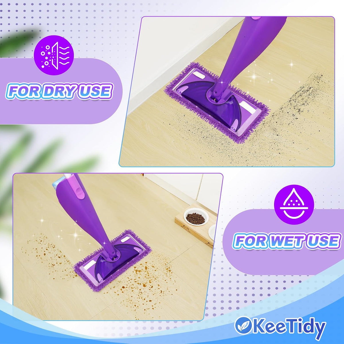 Wet Jet Pads Compatible with Swiffer Wetjet, Reusable Wet Jet Refill for Hardwood and Floor Spray