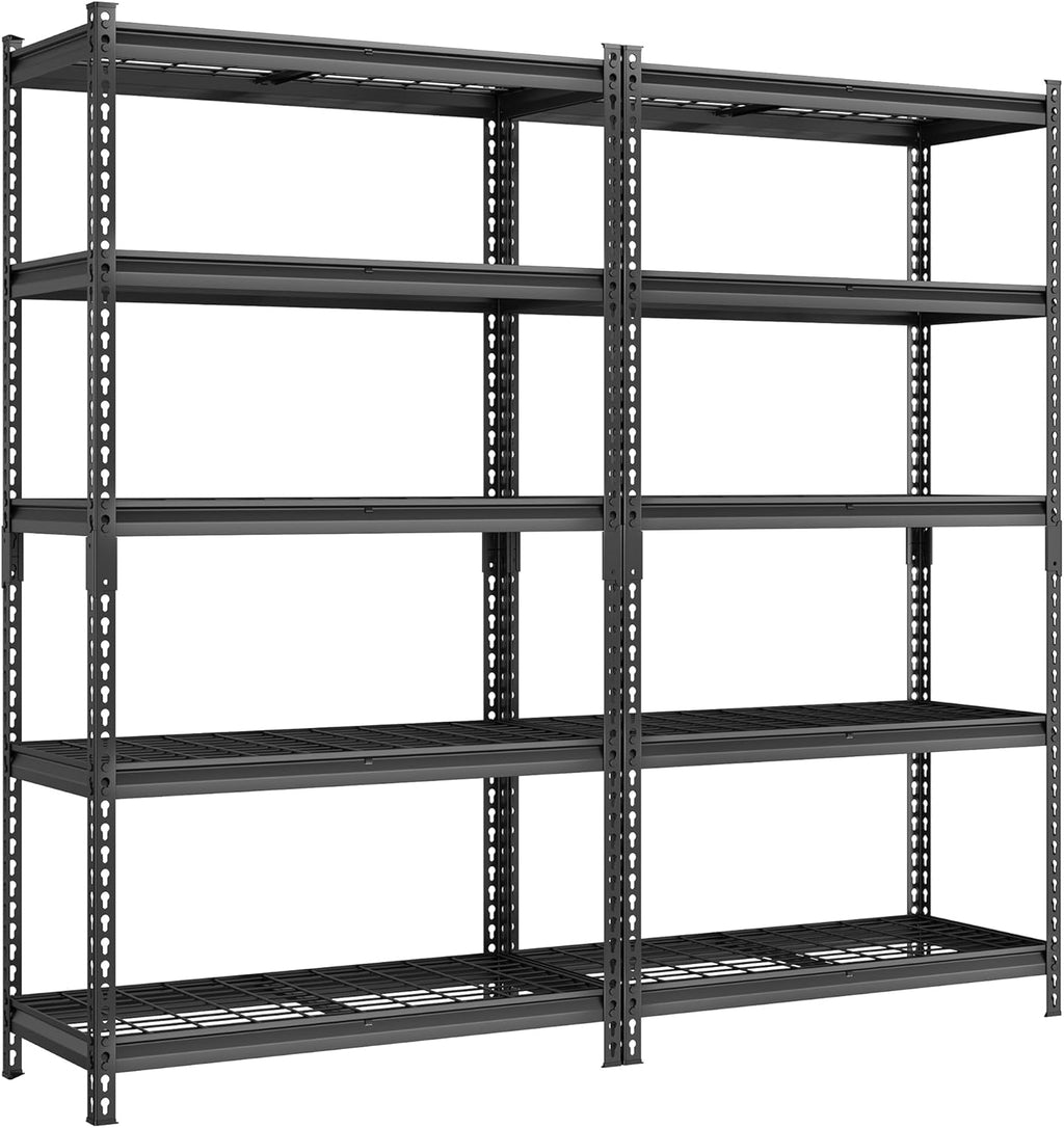 SONGMICS 5-Tier Storage Shelves, Heavy-Duty Garage Shelving, Adjustable Shelving Unit, Steel Shelf