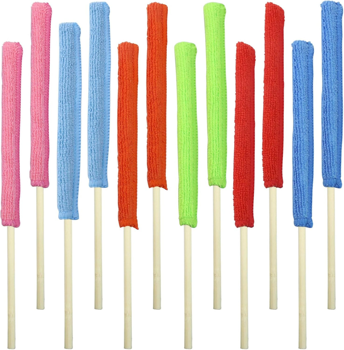 12 Pack Microfiber Detail Duster Sticks, Mini Dusters for Cleaning, Fan Cleaning Brush, Blinds