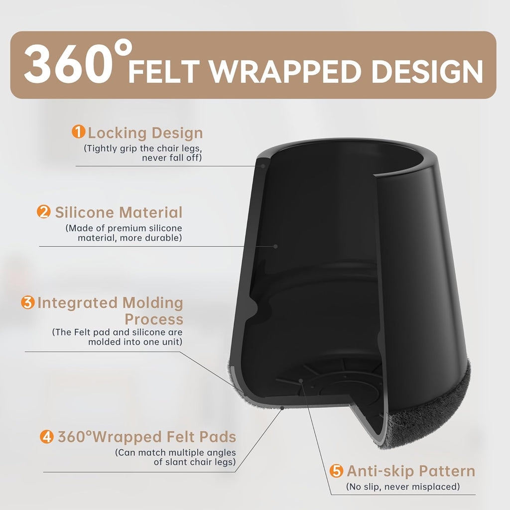 24PCS Extra Small Chair Leg Floor Protectors for Hardwood Floors, Furniture Sliders for Chair Legs