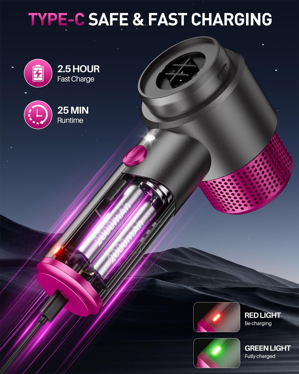 EYYA Handheld Cordless Car Vacuum Cleaner, 4-in-1 Portable Mini Car Vacuum Cleaner, 15000PA High