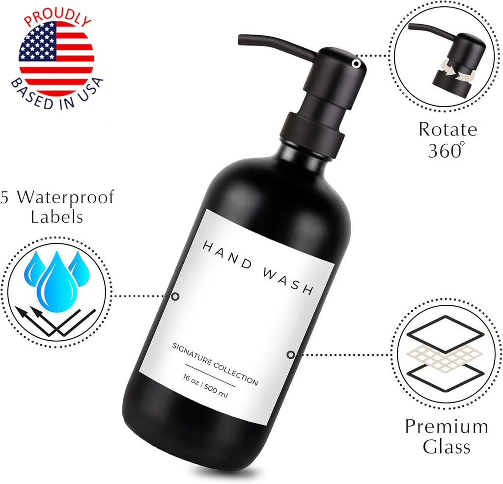 Emerson Essentials Soap Dispenser Set, Dish Soap for Kitchen, Bathroom Set - Hands and Dishes for