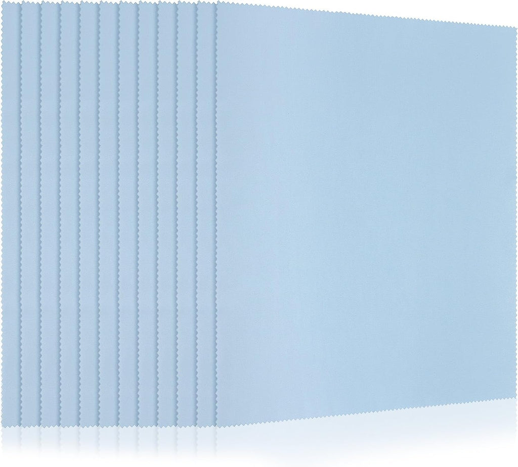 Frienda 12 Pack Large Microfiber Glass Cleaning Cloths 12 x 12 Inch Oversized Eyeglass Sunglasses