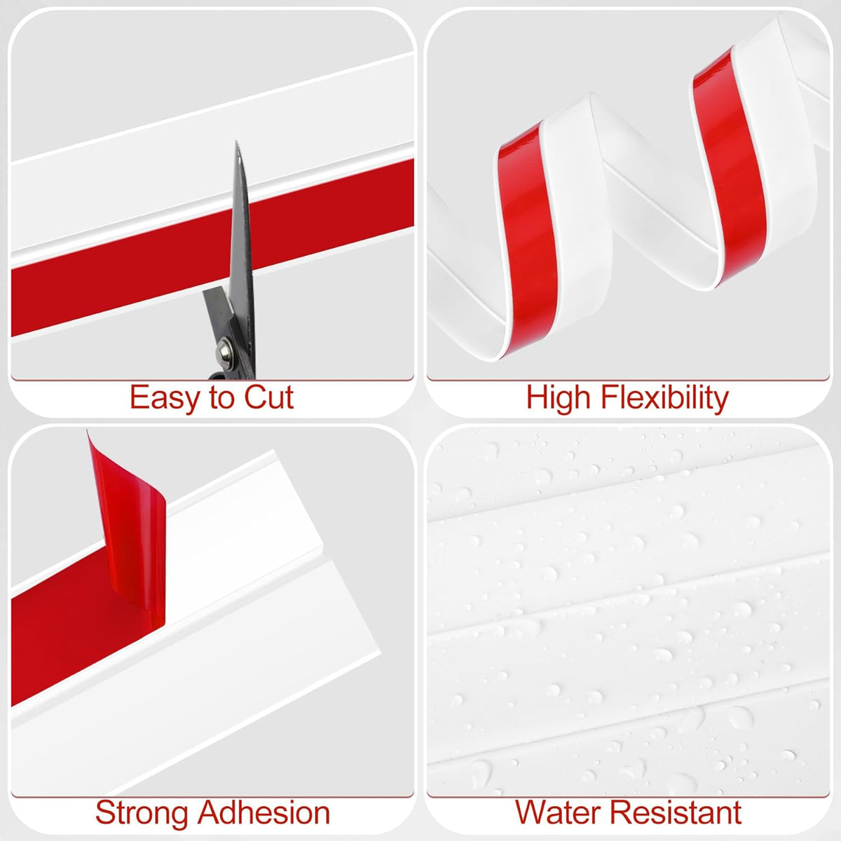 MYFAMIREA Door Weather Stripping 2IN (W) x 10FT (L) Door Draft Stopper Seal Tape Silicone Seal