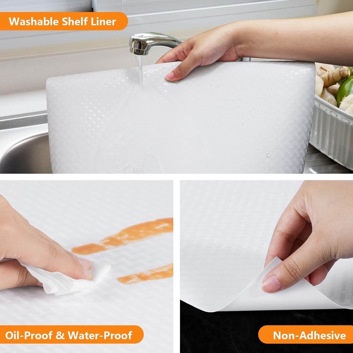 Shelf Liners for Kitchen Cabinets Refrigerator Liners Waterproof & Oil-Proof Kitchen Cupboard Liner