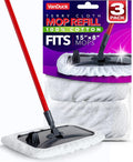 VanDuck 100% Cotton Terry Mop Pads 15x8 Inches 3-Pack, Terry Cloth Mop Covers (Handle is Not