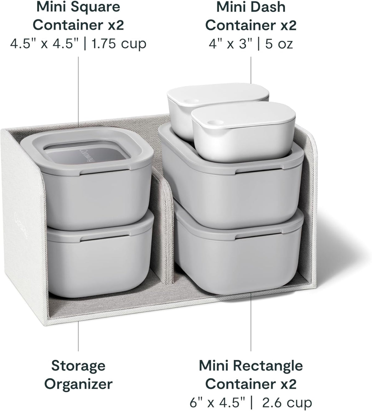 Caraway Mini Food Storage 11pc Set - Glass Storage Containers for Food - Non-Toxic Ceramic-Coated