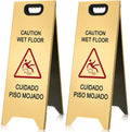2 Pcs 24 Inch Stainless Steel Wet Floor Sign, Heavy Duty Caution Wet Floor Sign Double Sided