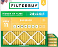Filterbuy 24x24x1 Air Filter MERV 11 (MPR 1200) Allergen Defense Replacement (4-Pack)