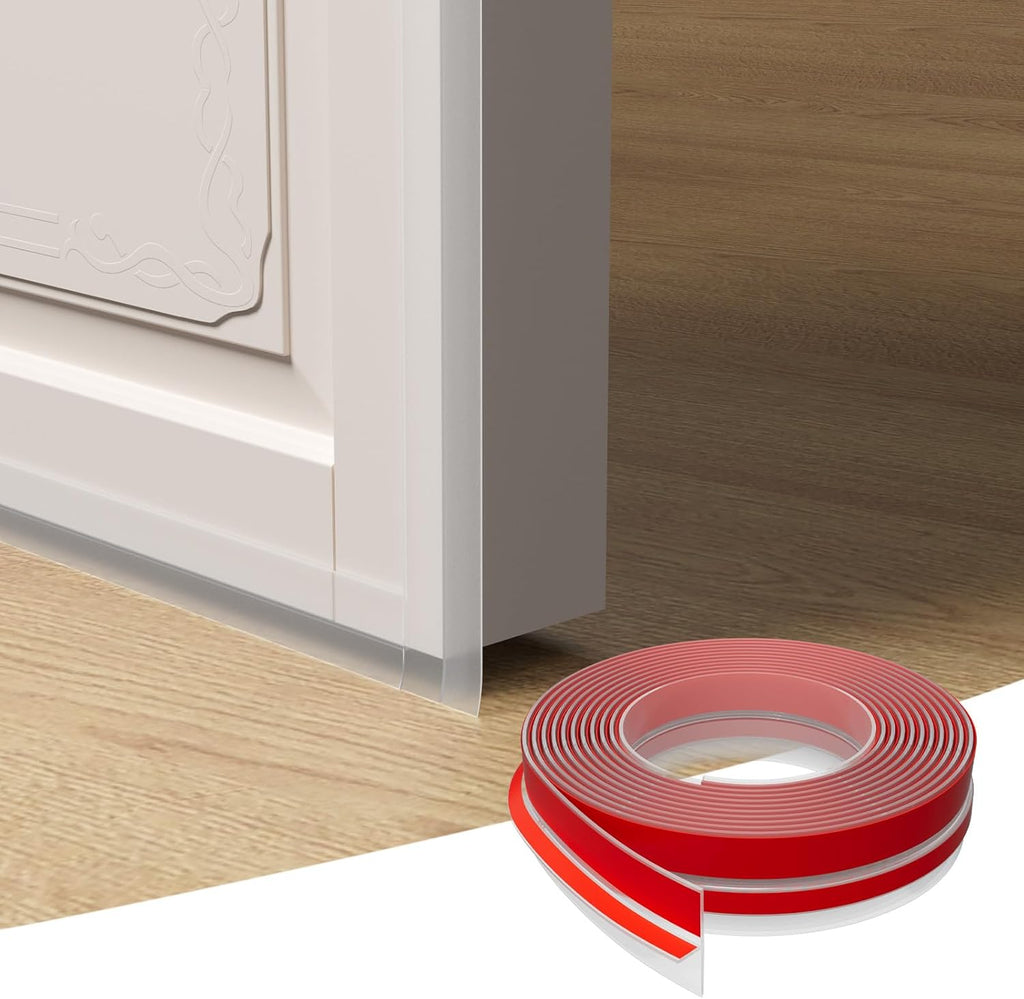 T-Shaped Door Draft Stopper, 1.37 in x 20 Ft Silicone Seal Strip for Windows Gaps, Weather