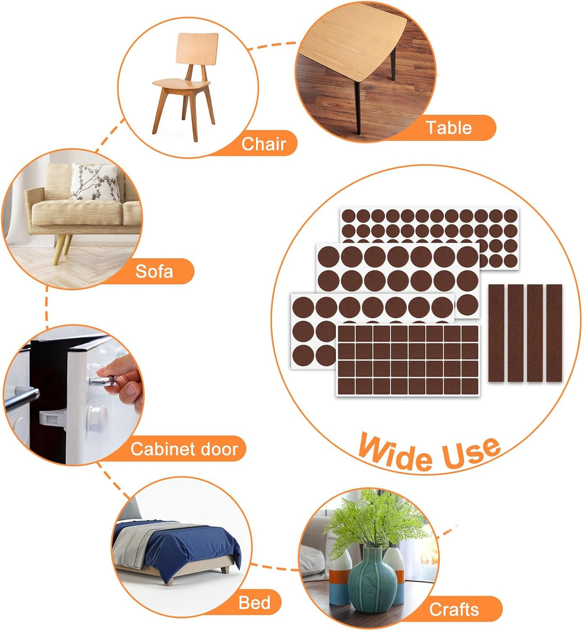 Felt Furniture Pads 400 Pieces, Furniture Pads for Hardwood Floors, Floor Protectors for Furniture