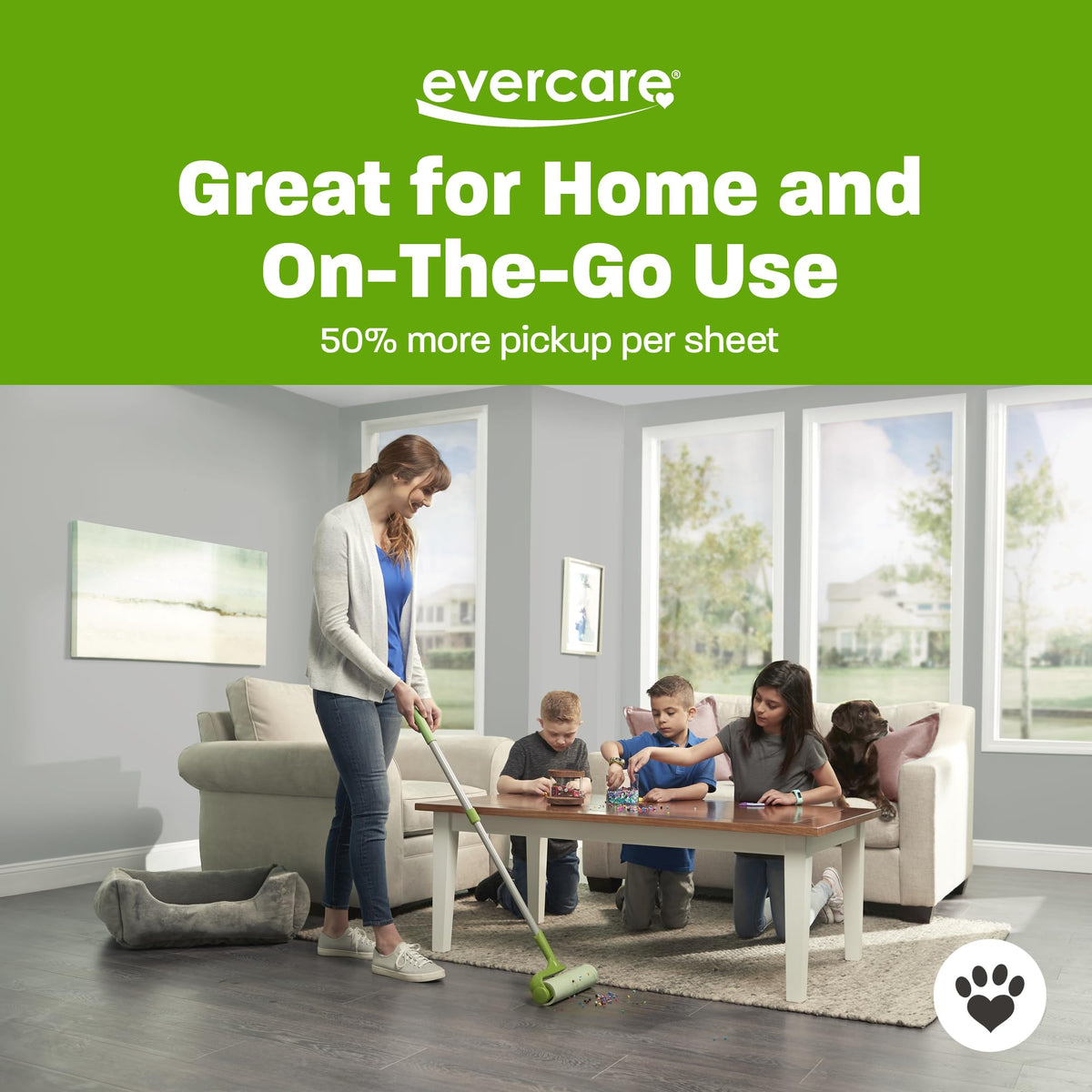 Evercare Pack of 3 All-Purpose Pet Mega Oversized Lint Roller Refills, 50 Sheets Each