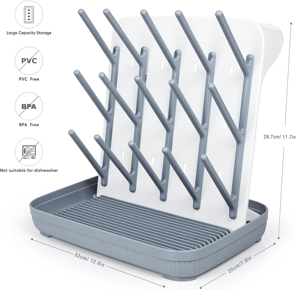 Termichy Baby Bottle Drying Rack: Large Vertical Bottle Dryer Rack Holder - Space Saving Standing