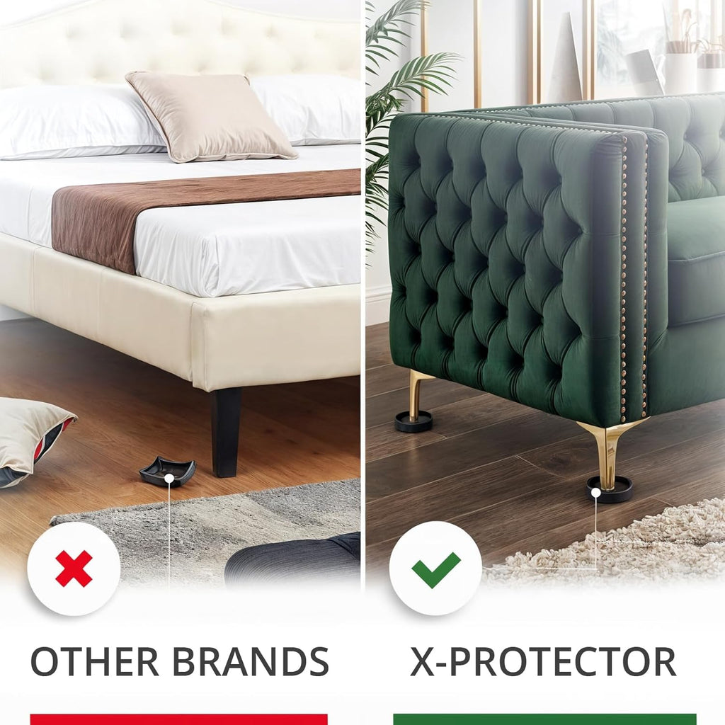 Furniture Cups X-PROTECTOR – 2" Caster Cups 8 PCS – Round Furniture Coasters – Ideal Bed Stoppers