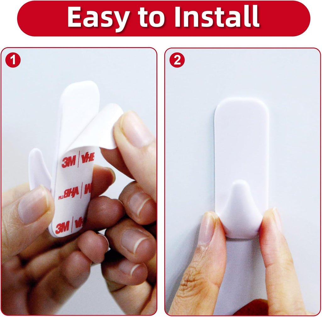 Wall Hooks for Hanging Heavy Duty, Large 12 Self Adhesive Wall with 16 Strips no Damage, Sticky for
