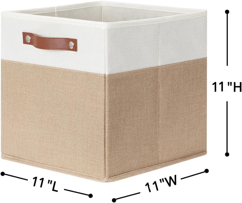 HNZIGE Fabric Storage Baskets Cubes Bins for Shelves, 11 x11 Foldable Storage Bins, Decorative