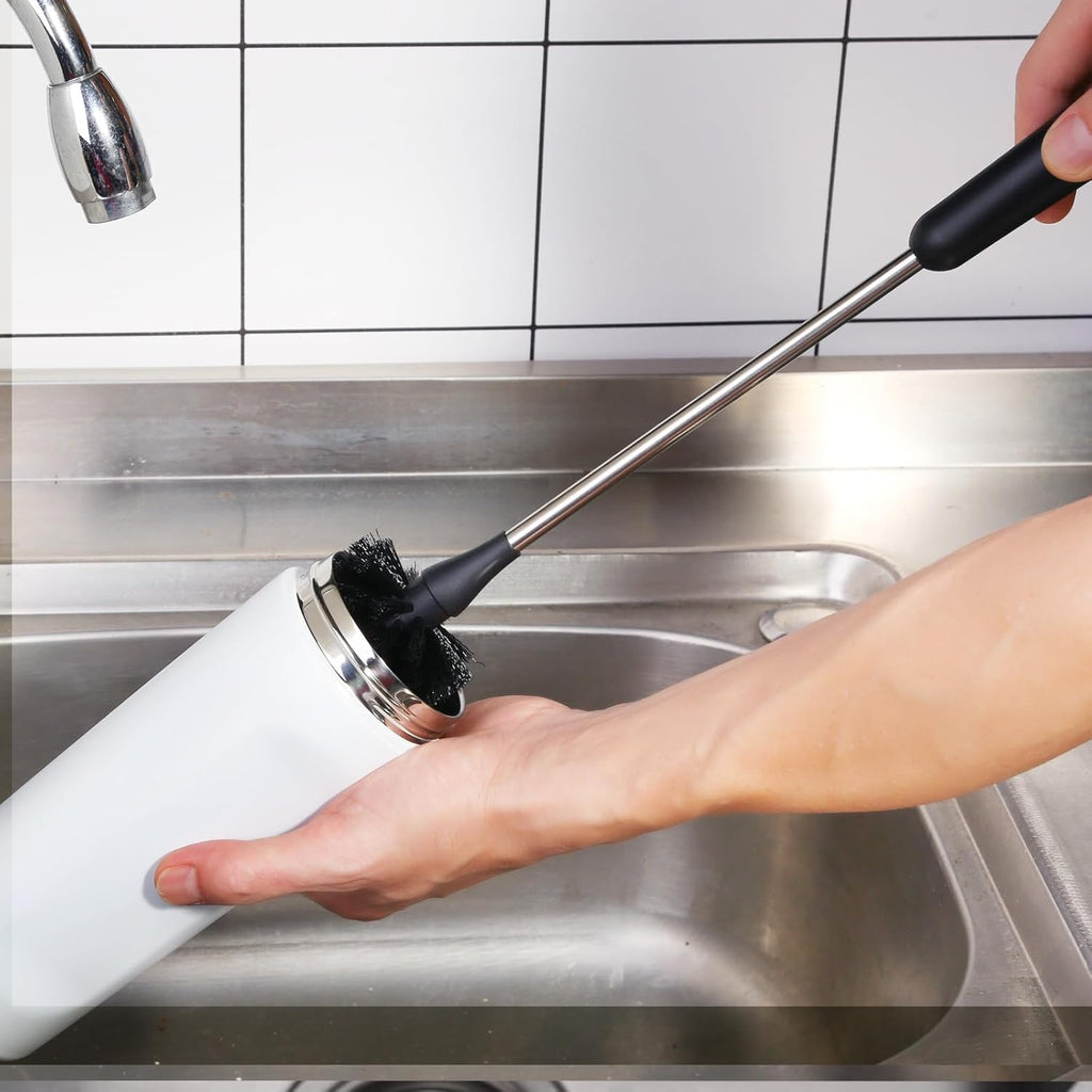 Water Bottle Brush, 15 Inches Long Stainless Steel Handle Bottle Brush Cleaner, Bottle Scrubber