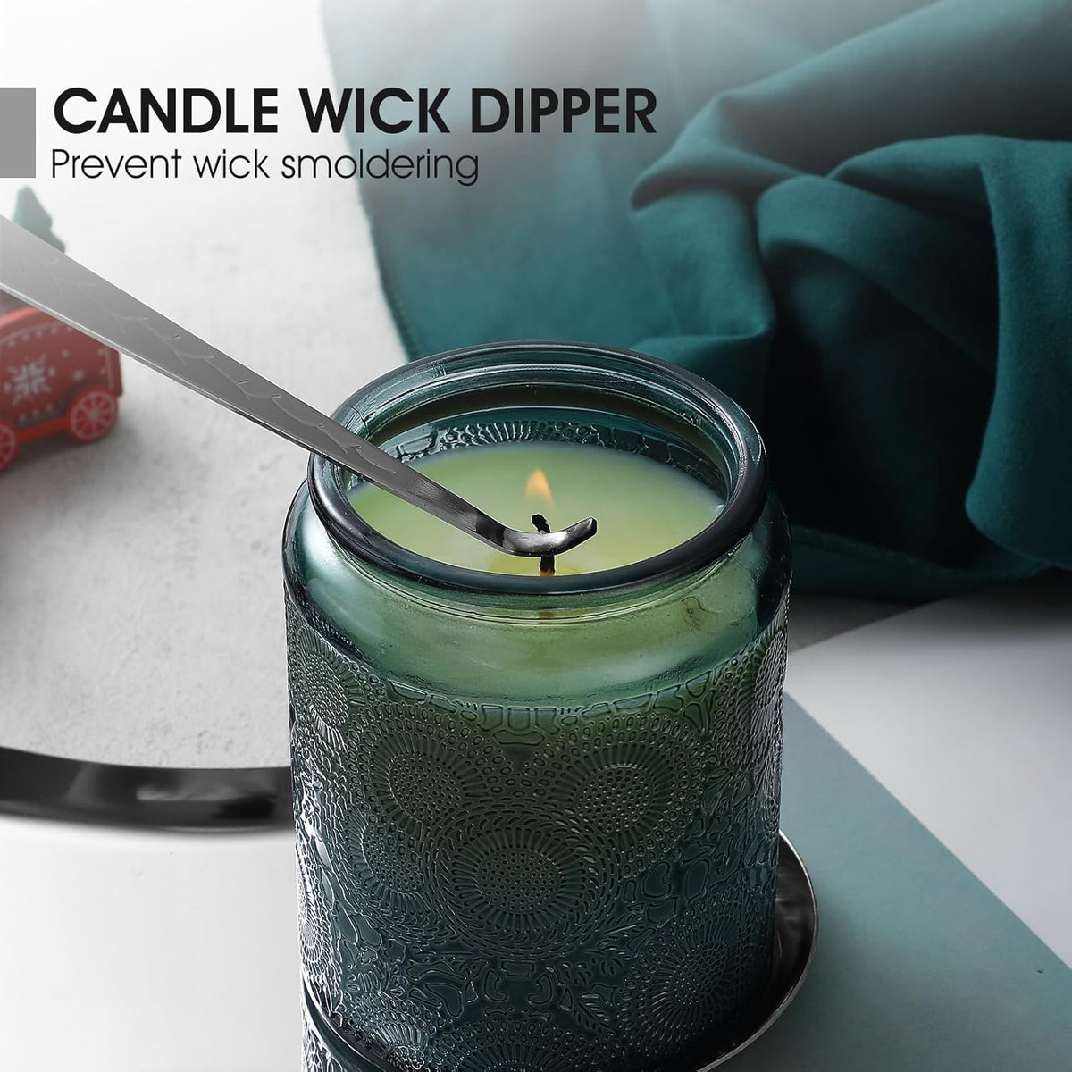 PATOISE 4 in 1 Candle Accessory Set, Candle Wick Trimmer Cutter, Candle Snuffer, Candle Wick Dipper