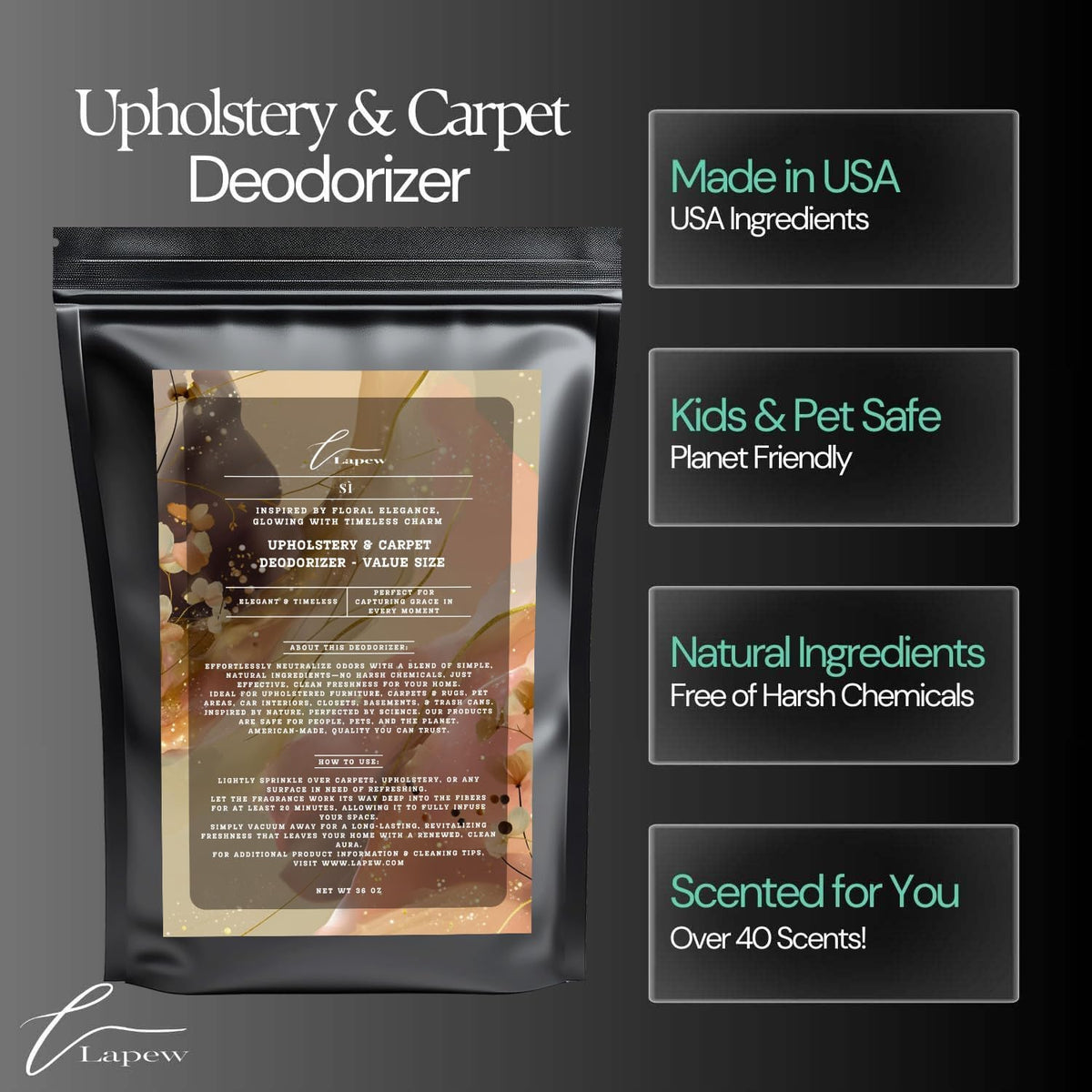 Sì Carpet Freshener Powder Value Size 36 oz | Powerful Odor Eliminator for Home | Upholstery