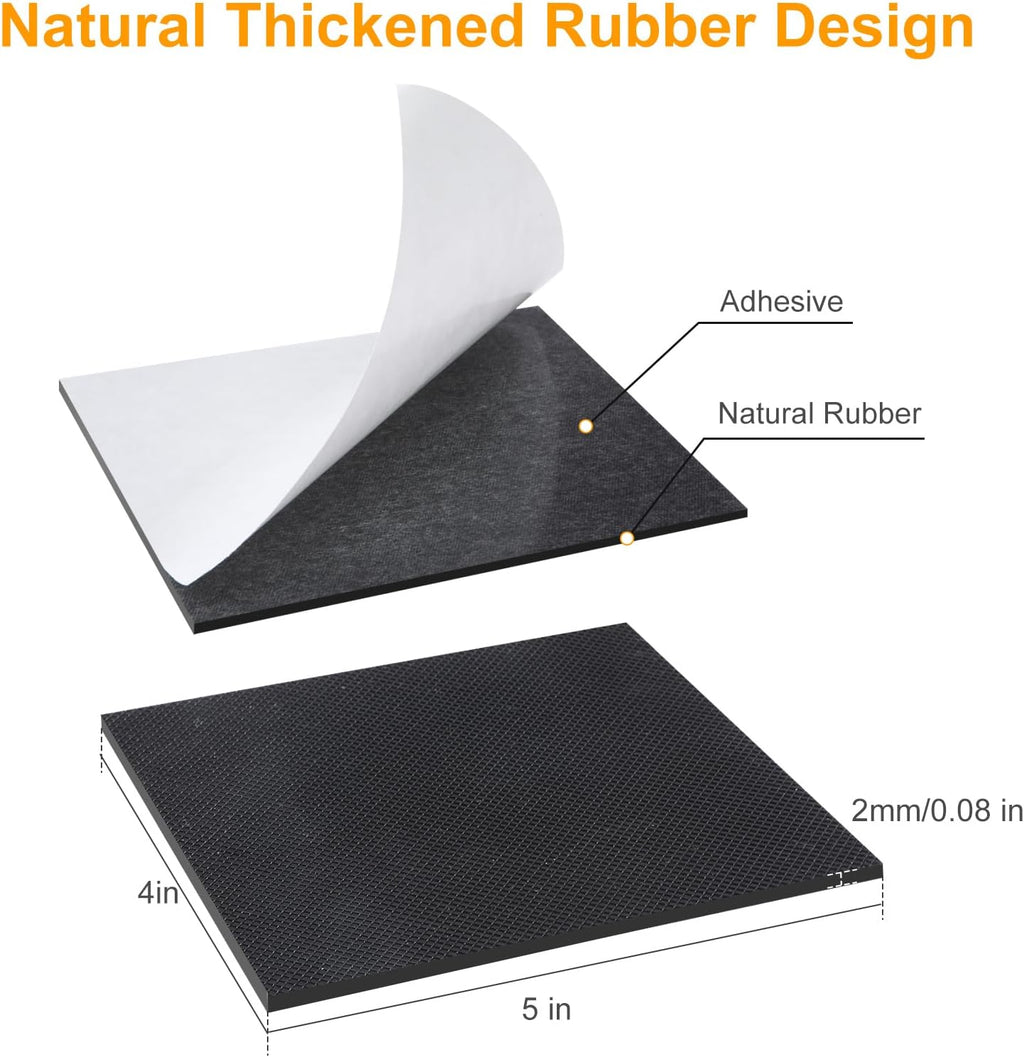 CHUNZEXI Non Slip Furniture Pads 6 PCS 5" x 4", Self Stick Rubber Grippers for Furniture Legs, Anti