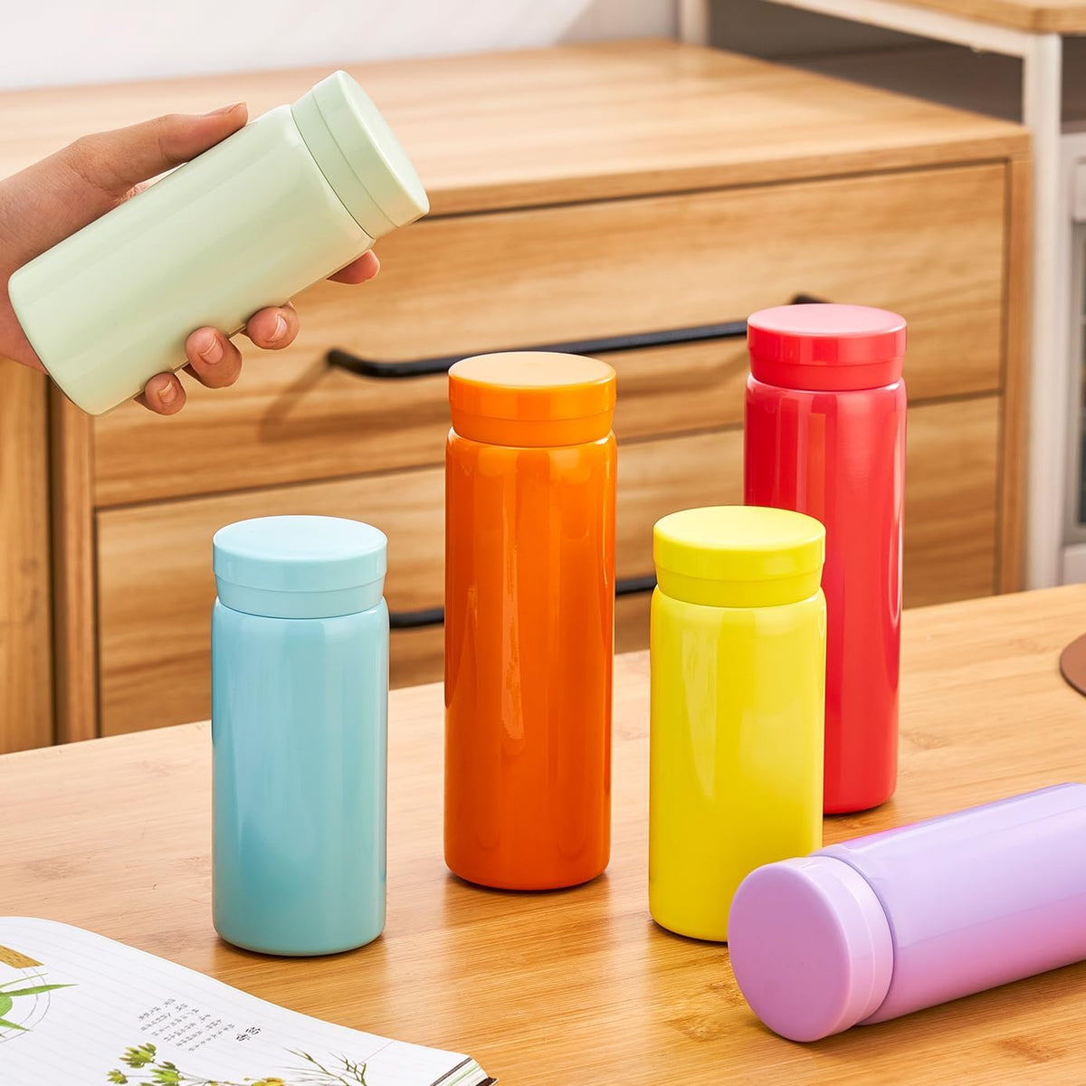 Mini Thermos Cute Water Bottle - 7 oz Tiny Insulated Vacuum 18/10 Stainless Steel Small Flask