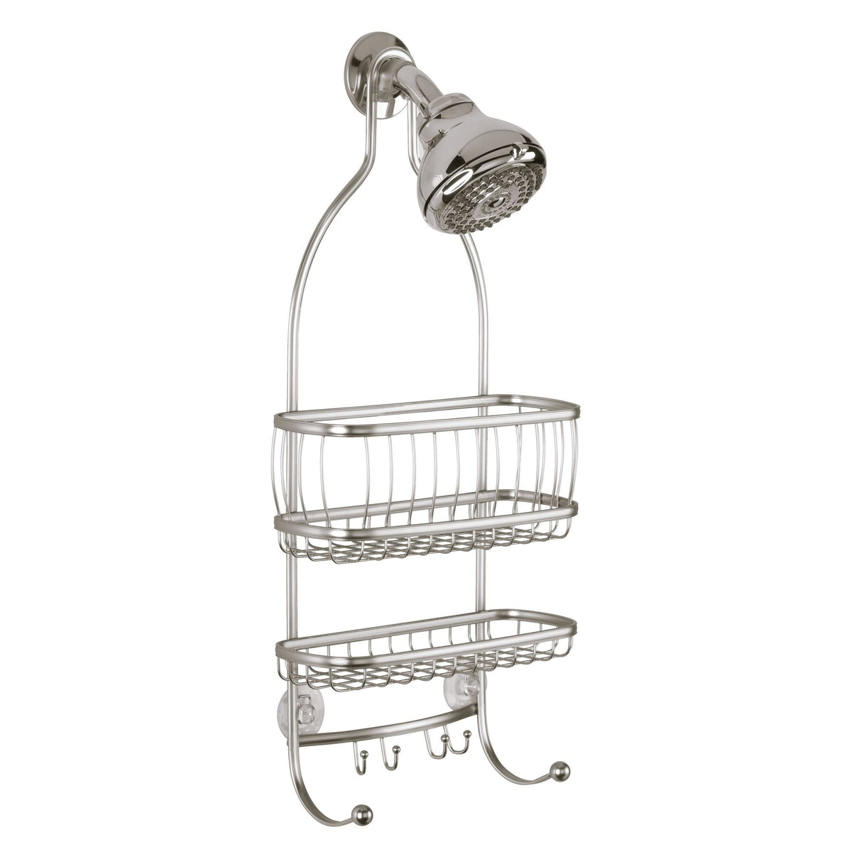 iDesign York Metal Wire Hanging Shower Caddy, Satin Silver
