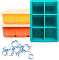 Silicone Ice Cube Trays 3 Pack - Large Size Silicone Ice Cube Molds with Leak Proof Removable Lid
