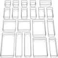 SMARTAKE 20-Piece Drawer Organizer with Non-Slip Silicone Pads, 7-Size Desk Drawer Organizer Trays