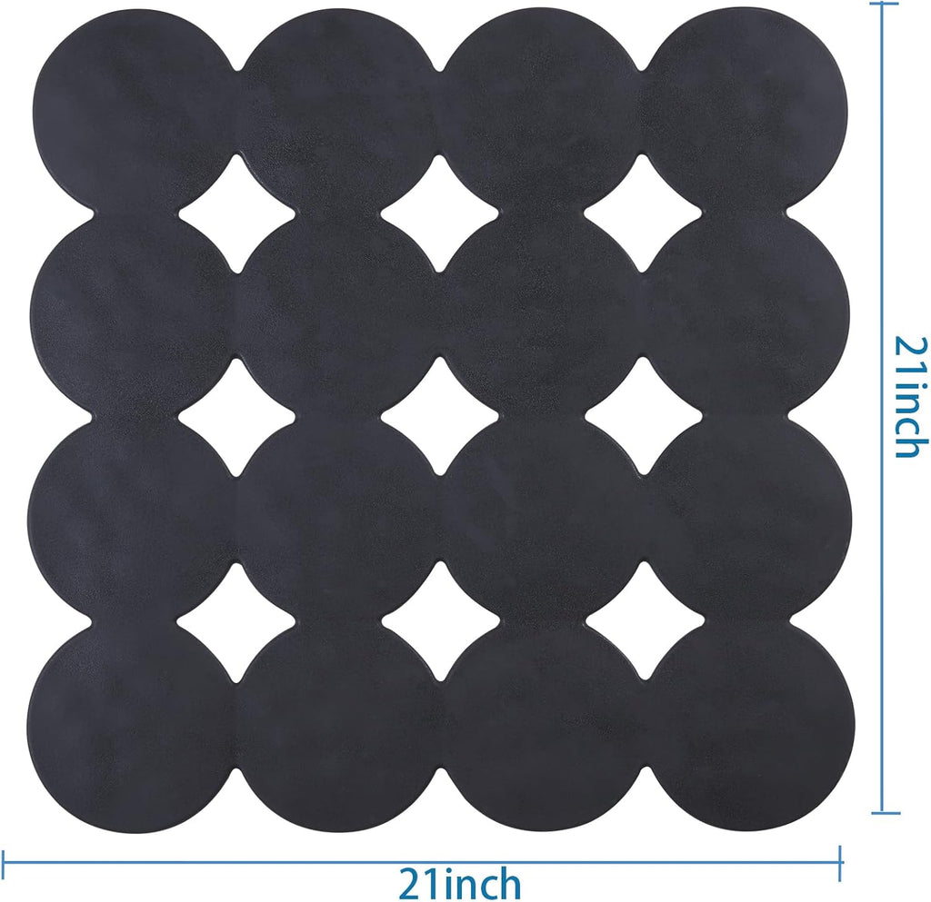 Square Shower Mat Nonslip - Rubber Bathtub Mat with Suction Cups for Inside Shower Bathroom Floor