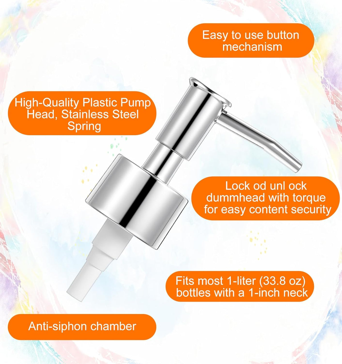 Soap Dispenser Replacement Pump, 4Pcs Replacement Pump for Soap Dispenser, Lotion, Hand Soaps, Easy