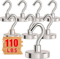 MIKEDE Magnetic Hooks Heavy Duty,110LB+ Strong Magnet with Hook, Super Neodymium Cruise Hooks