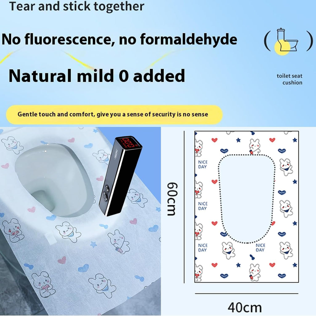 Disposable toilet seat cover,30 Pack of oversized waterproof toilet seat paper, suitable for