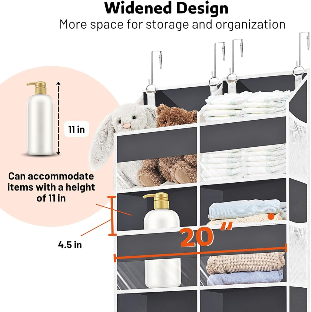 2 Pack Over the Door Organizer 5 Tiers, Extra Large Behind Door Storage of 10 Compartments, 80 lbs