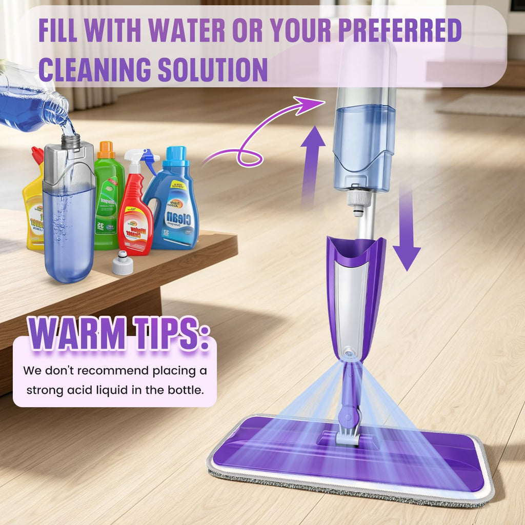 Beyoco Spray Mop for Hardwood Floors Cleaning with 3 Washable Pads