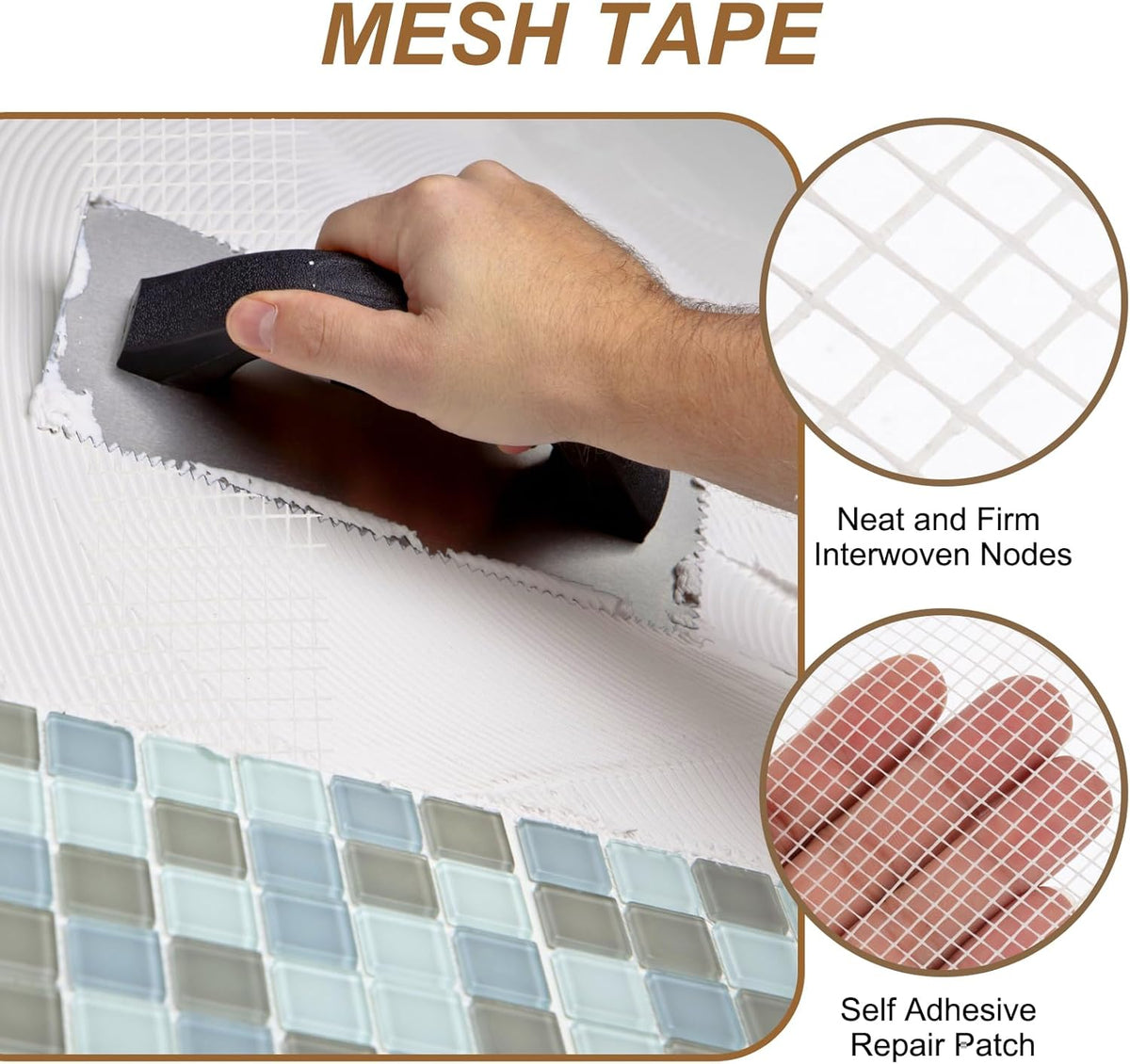 PATIKIL Drywall Repair Mesh Tape, 4 inch x 328 ft Fiberglass Repair Patch Self-Adhesive Dry Wall
