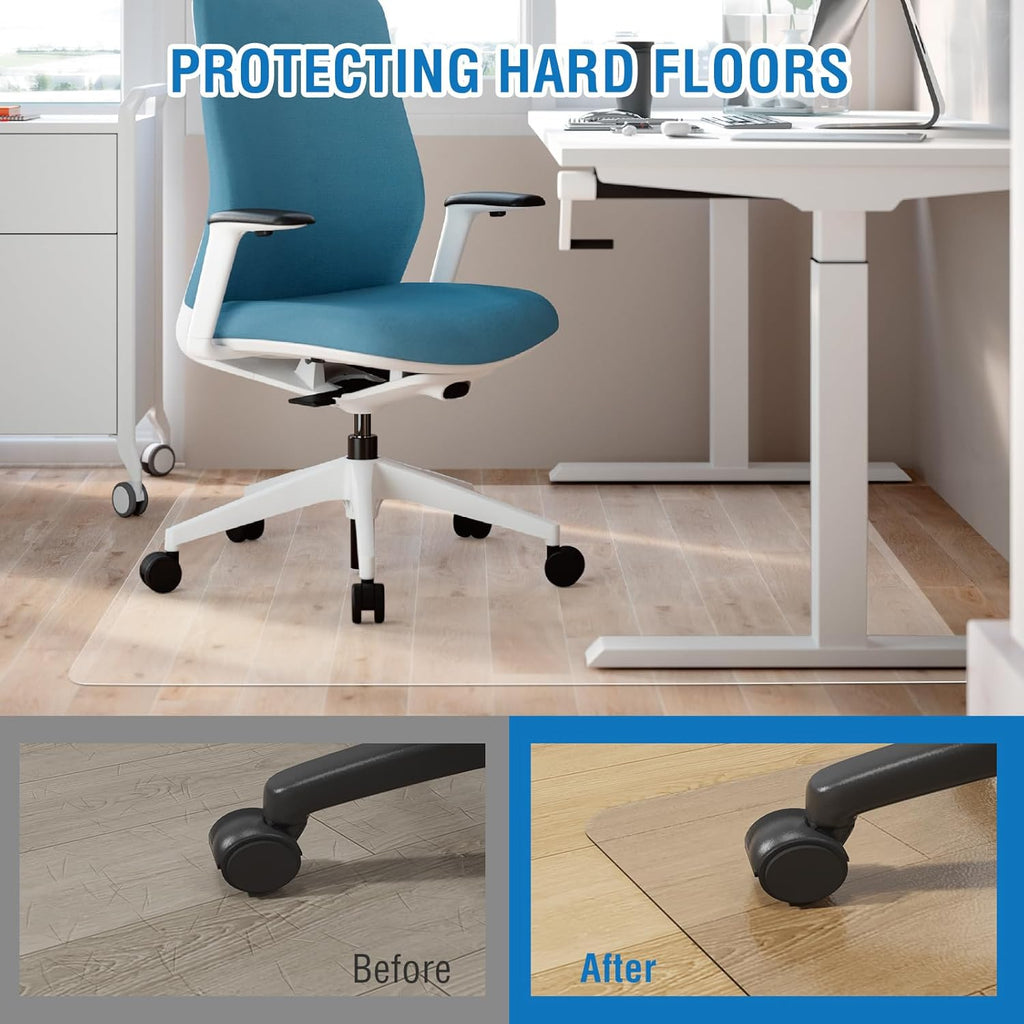 Clear Chair Mat, 48" x 36" Chair Mat for Hard Floors, Desk Floor Mat for Gaming Chair, Anti-Slip