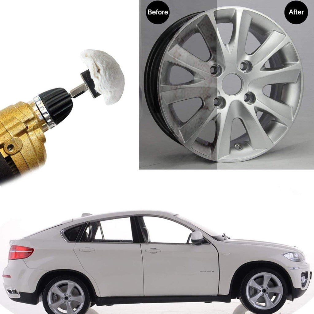 Polishing Pad Buffing Wheel Kit White Flannelette 5 Pack, Polisher Tools Fit for Metal Aluminum