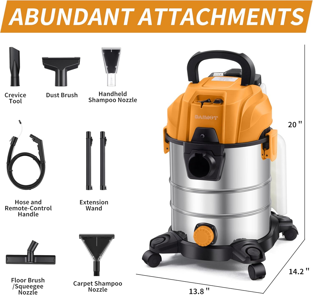 [EFN Clearance] Shop Vacuum Wet and Dry, 6 Gallon 5.5 Peak HP, 3 in 1 Wet/Dry/Upholstery Shop Vac