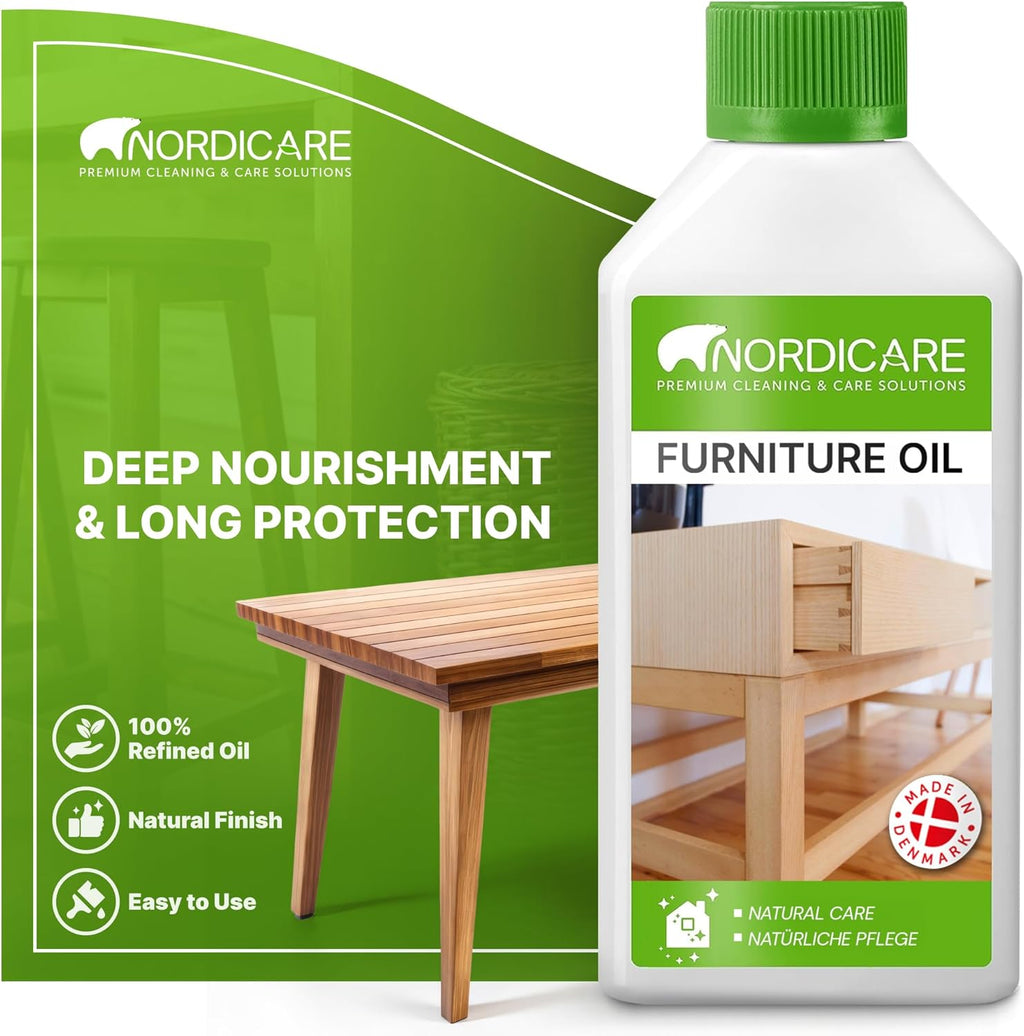Nordicare Wood Oil Colorless - Premium Walnut Oil, Teak Oil, Wood Oil Furniture for Oak, Beech