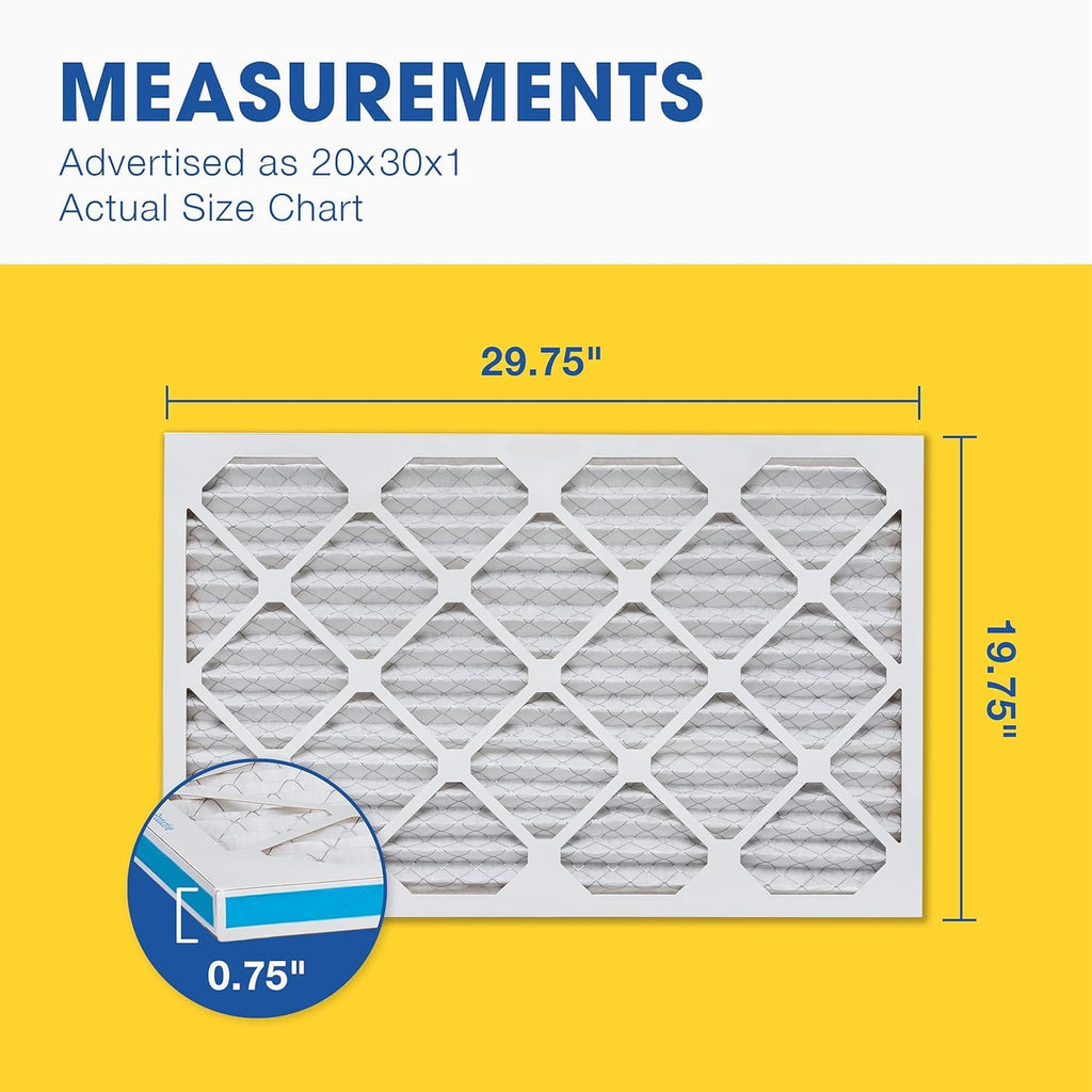 Aerostar 20x30x1 MERV 13 Air Filter, 4 Pack Set of HVAC Furnace Filters, Electrostatic MPR