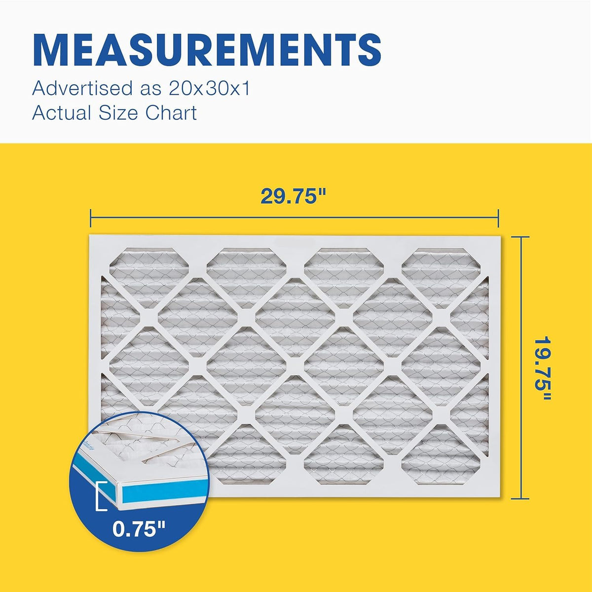 Aerostar 20x30x1 MERV 13 Air Filter, 4 Pack Set of HVAC Furnace Filters, Electrostatic MPR
