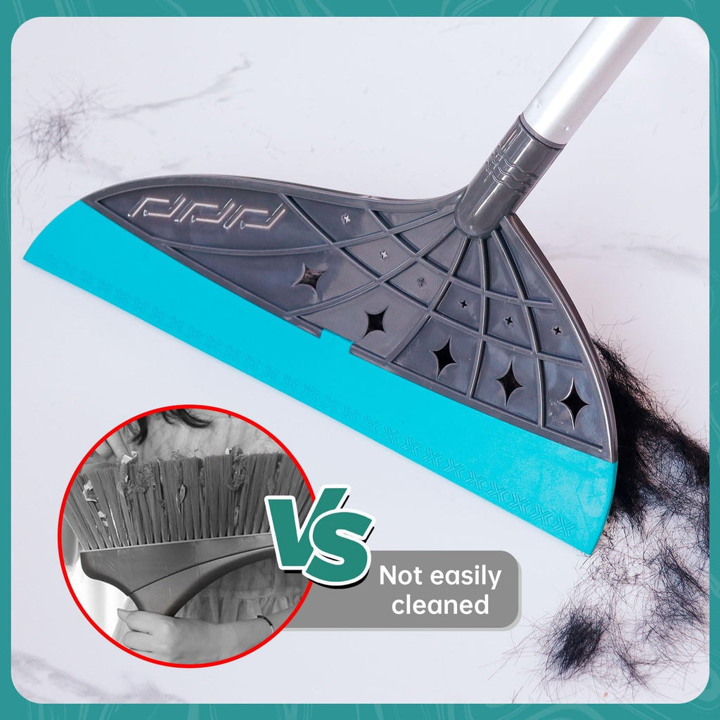 Magic Air Broom, Silicone Broom Floor Squeegee for Glass and Floors with 60’’ Long Aluminum